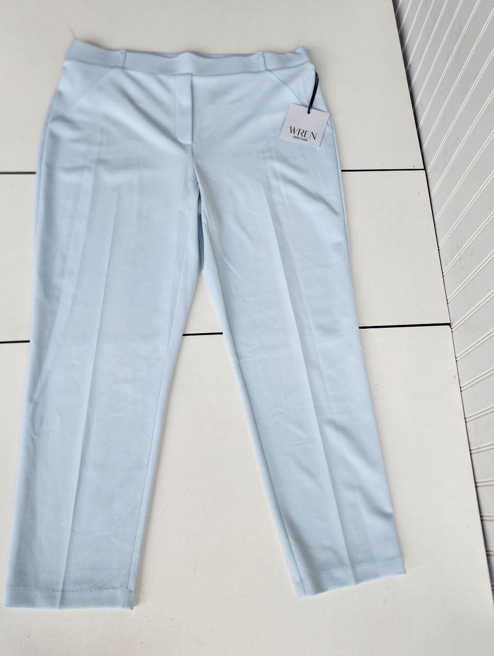 NWT Wren Suit Pant Stretch Pull On Light Aqua Blue Sz L